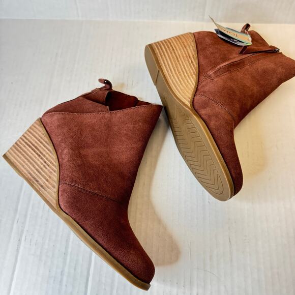 Toms Sutton Wedge Boot - Chestnut Suede NEW Size 10 - Picture 7 of 13